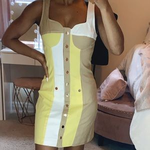 TRI-COLOR DENIM DRESS